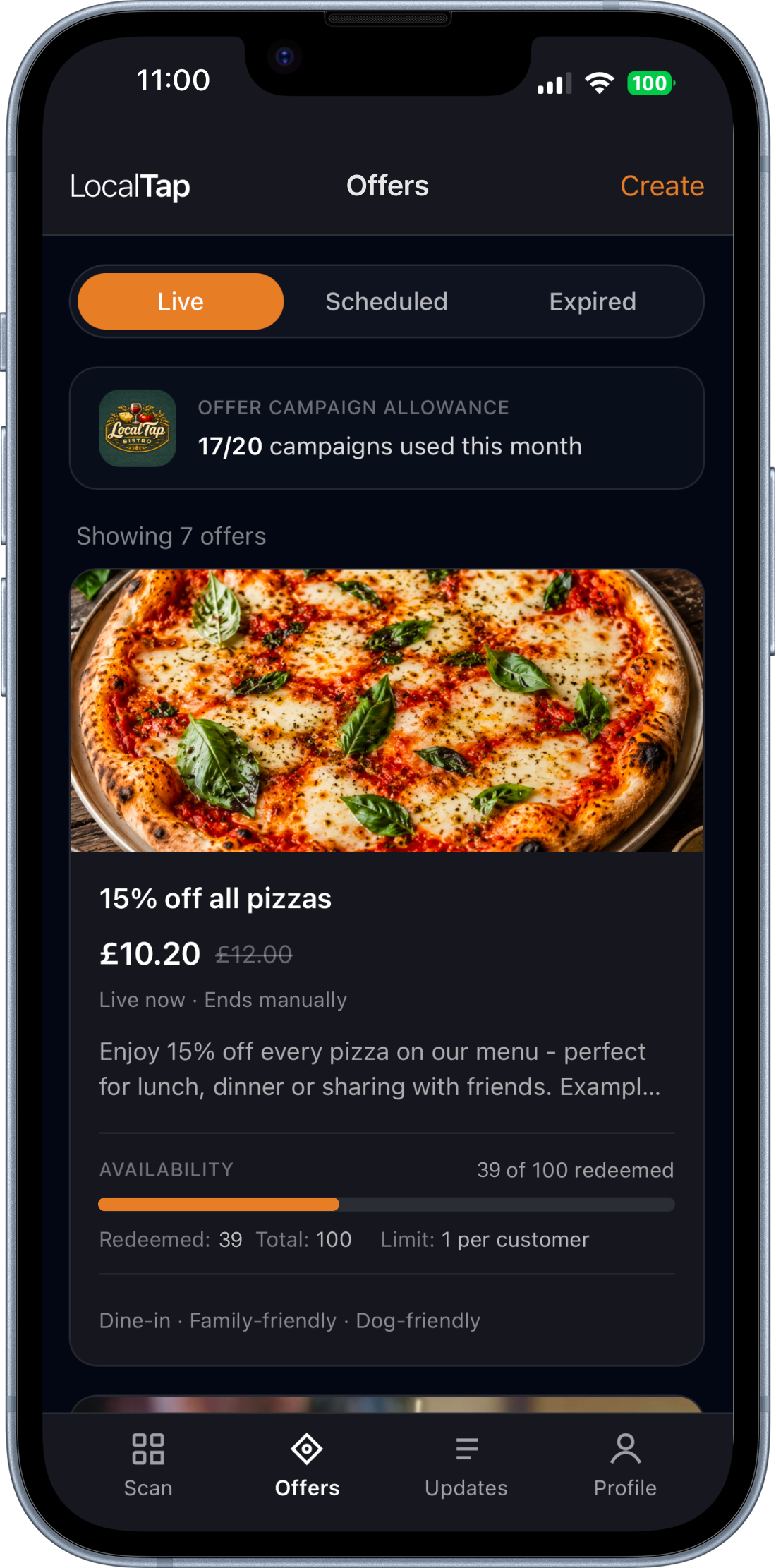LocalTap merchant app preview